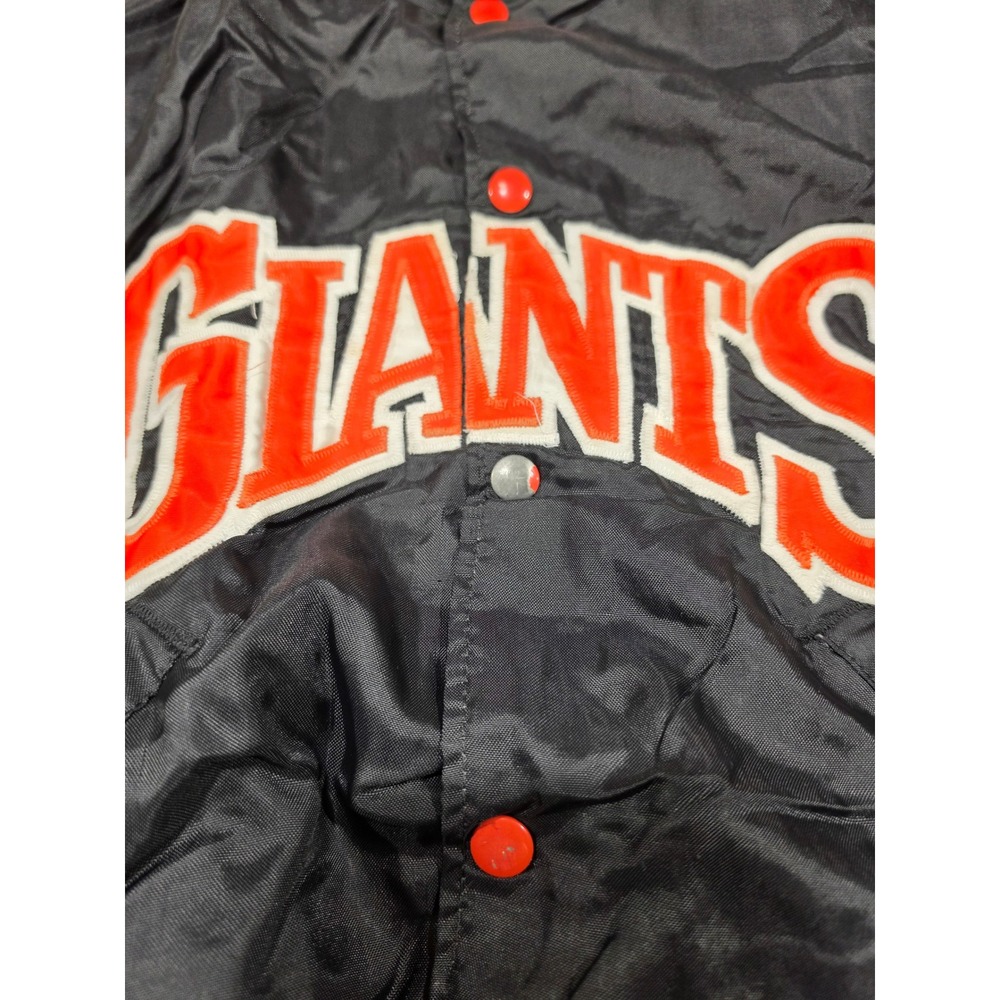 Vintage Holloway SF Giants Bomber Jacket Mens Large Black Nylon Snap Varsity USA - Picture 3 of 16